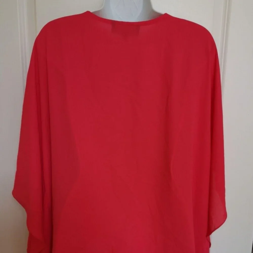 Coral Georgette Kimono top blouse by Artizancool... - Picture 3 of 5